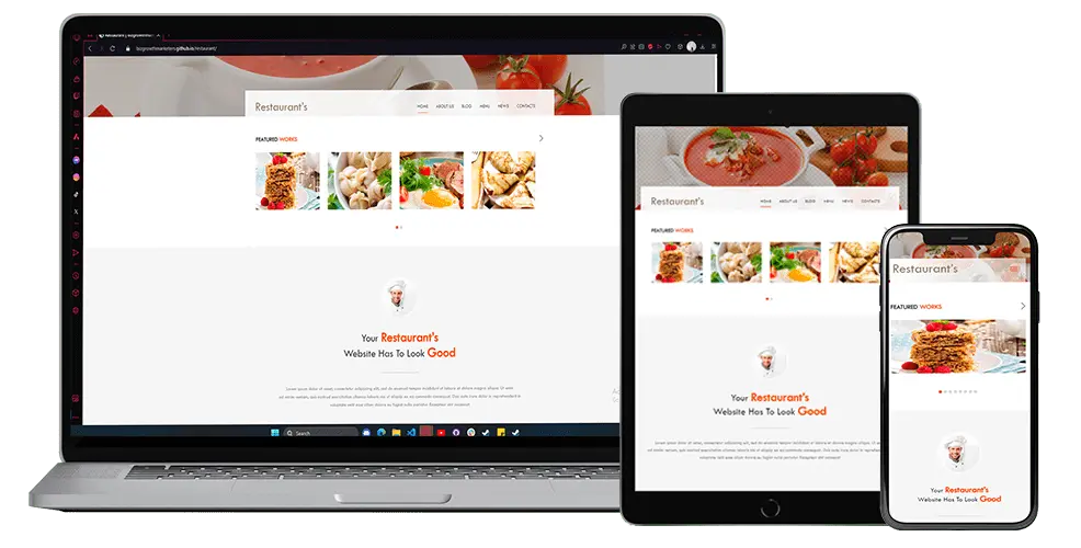 restaurant app website